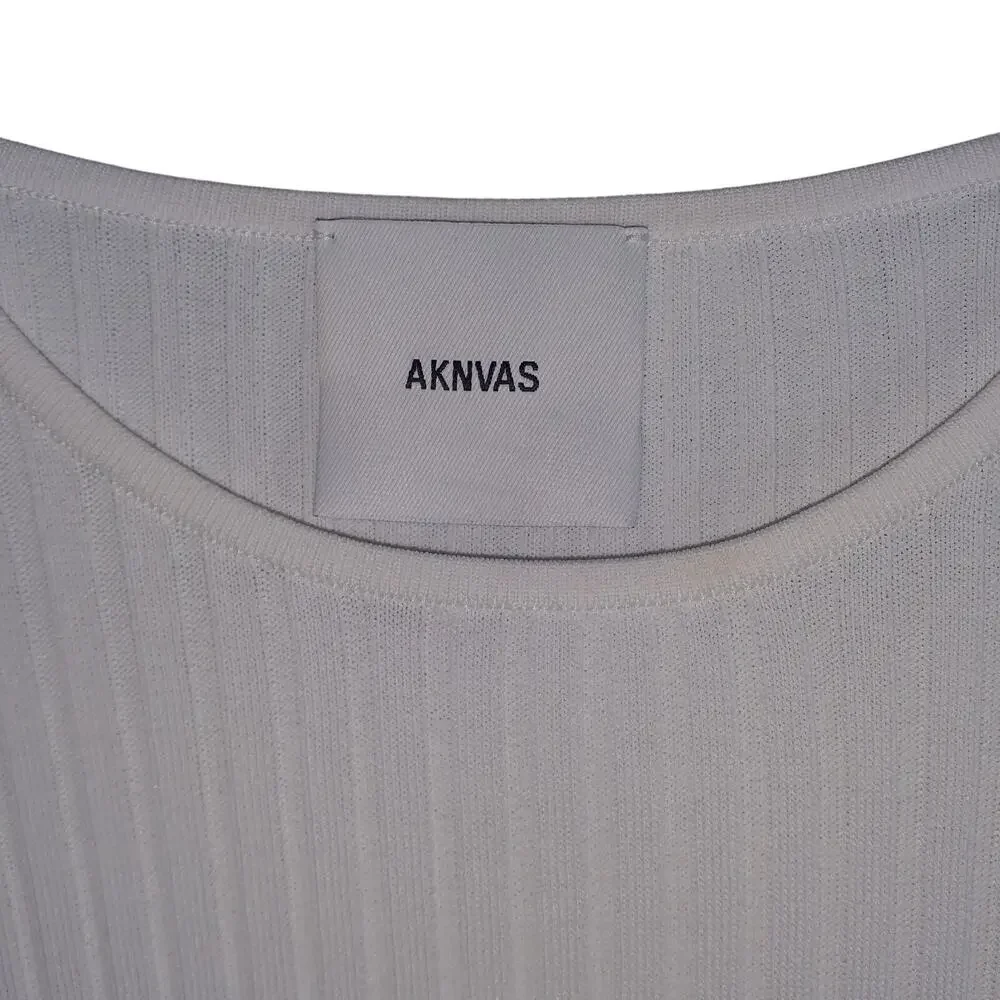 Aknvas Ribbed White Faye Top Size XS - Picture 4 of 5